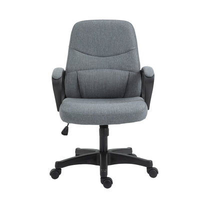 Office Chair, Fabric Desk Chair Mid Back Work Study Chair with Massage Lumbar Support, Adjustable Height and Swivel Wheels