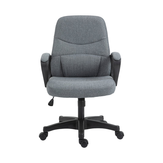 Office Chair, Fabric Desk Chair Mid Back Work Study Chair with Massage Lumbar Support, Adjustable Height and Swivel Wheels