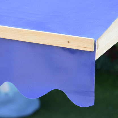 Sandpit, Kids Wooden Sandbox with Adjustable Canopy, Bench Seats & Protective Corners for 3-6 Years Boys Girls, 120x120x120cm