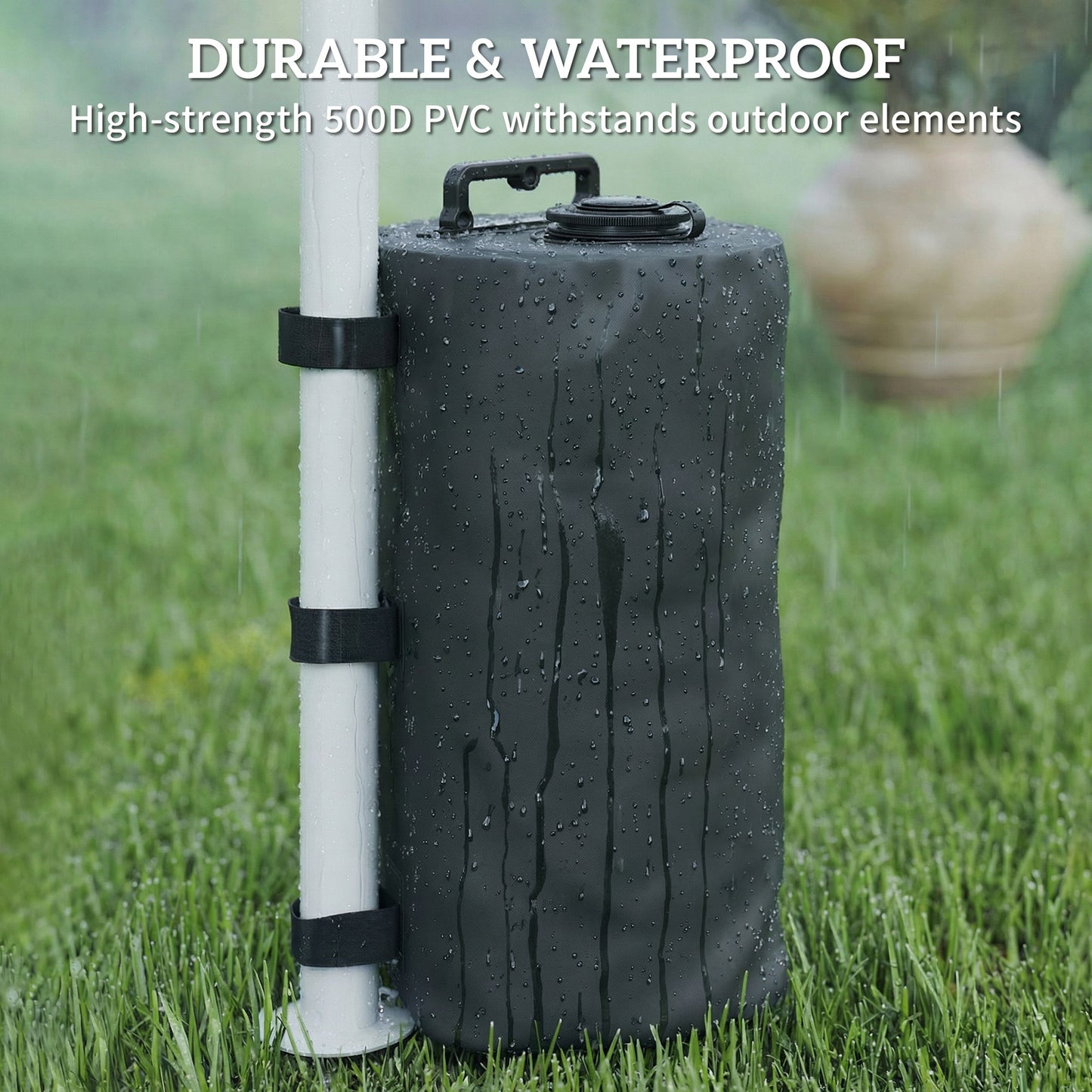 Set of 4 Gazebo Weights Sand Bags, Gazebo Water Weights Bags with Carry Handles for Garden Marquee, Parasol, Black