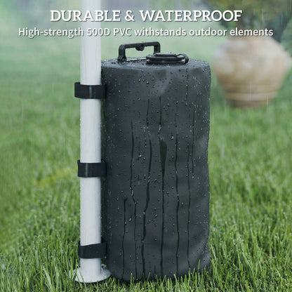 Set of 4 Gazebo Weights Sand Bags, Gazebo Water Weights Bags with Carry Handles for Garden Marquee, Parasol, Black