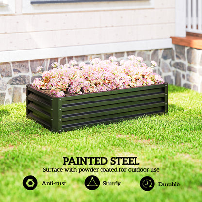 Raised Beds for Garden, Galvanized Outdoor Planters, for Herbs and Vegetables, Use for Patio, Backyard, Balcony, Grey