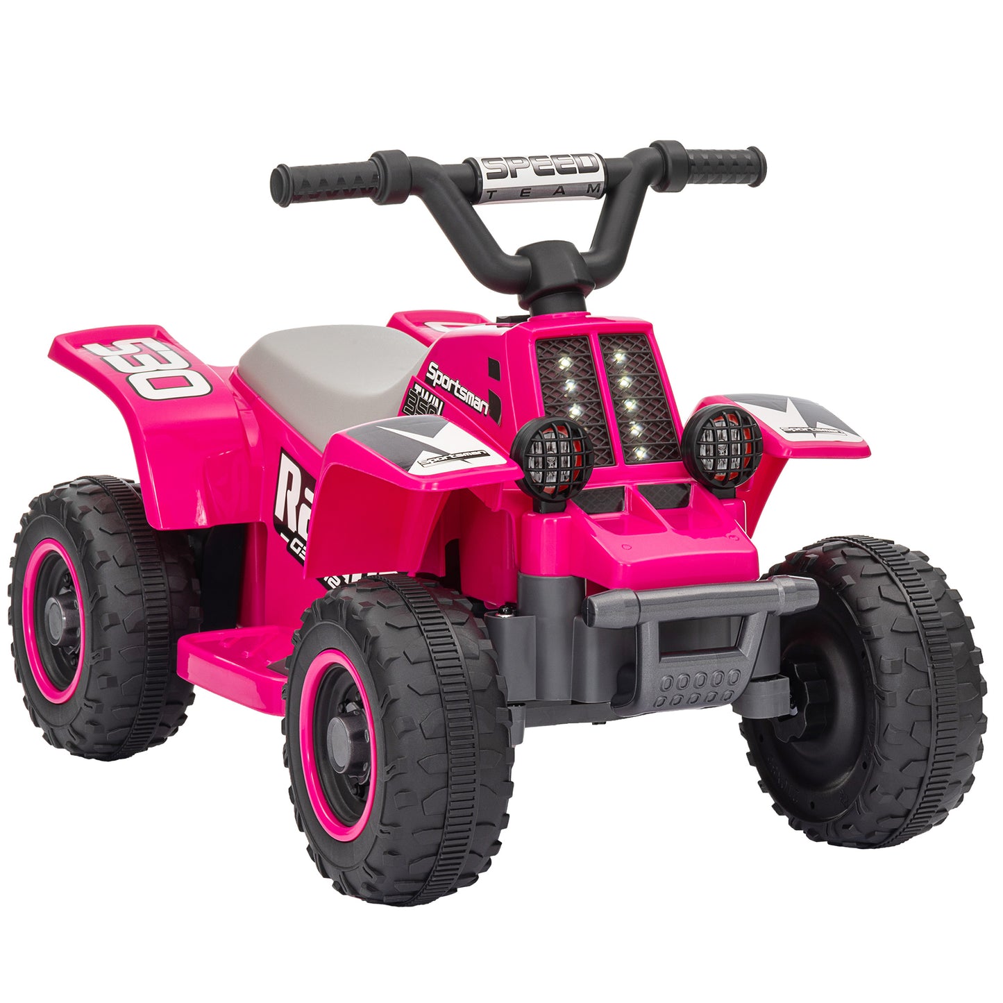6V Electric Quad Bike for Kids, Ride On ATV w/ Forward/Reverse, Headlights, for Ages 18-36 Months, Pink