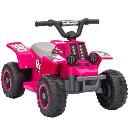 6V Electric Quad Bike for Kids, Ride On ATV w/ Forward/Reverse, Headlights, for Ages 18-36 Months, Pink
