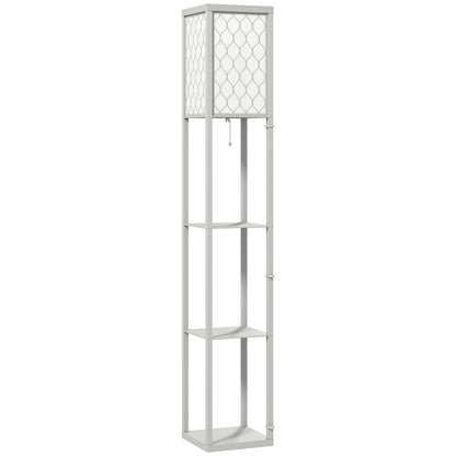 Three-Shelf Standing Lamp - Grey/White