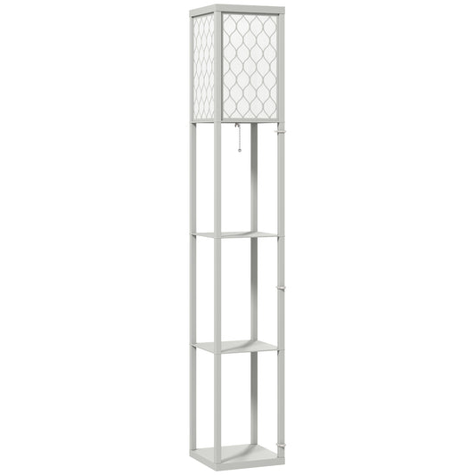 Three-Shelf Standing Lamp - Grey/White