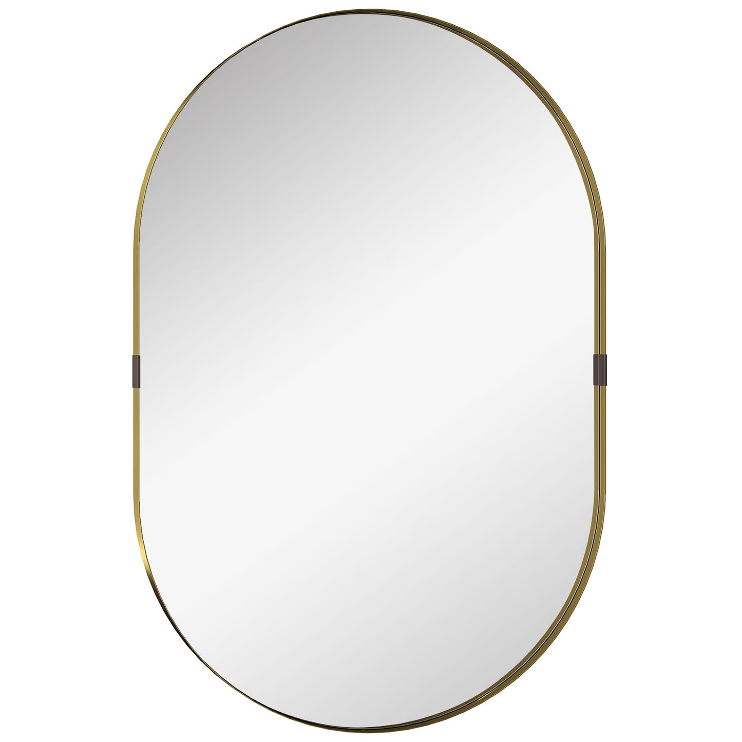 Wall Mirror, Bathroom Mirror with Elevated Aluminium Alloy Frame, 60 x 90 cm, Gold Tone