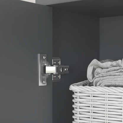 Tall Bathroom Storage Cabinet with MDF Triamine Board and Waterproof Sticker - Matte Grey