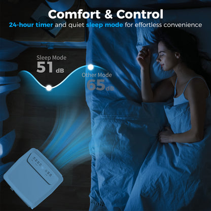 7000 BTU Air Conditioning Unit, 3-in-1 Portable Air Conditioner, Dehumidifier, Cooling Fan with 2 Speeds, 24H Timer
