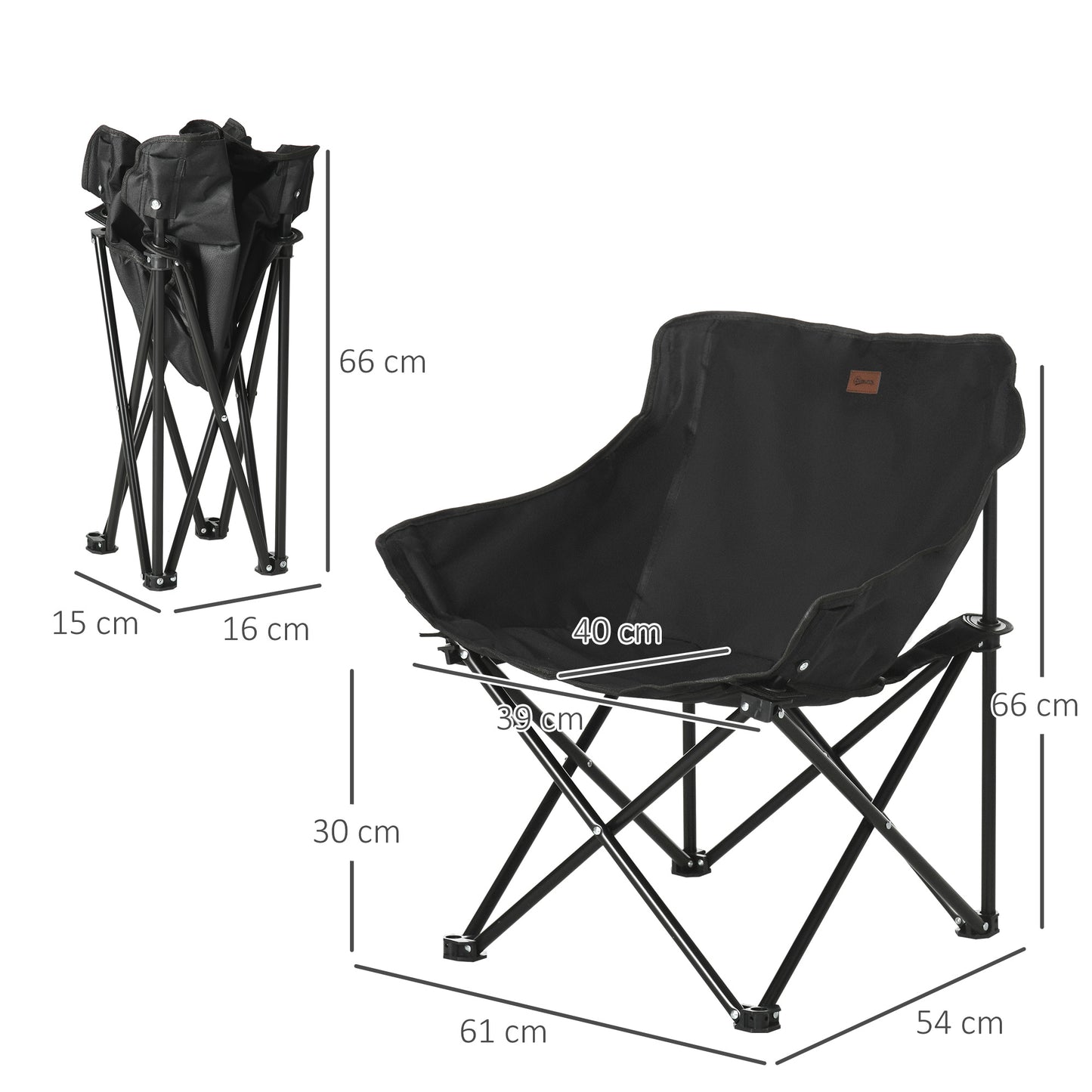 Camping Chair, Lightweight Folding Chair with Carrying Bag and Storage Pocket, Perfect for Festivals, Fishing