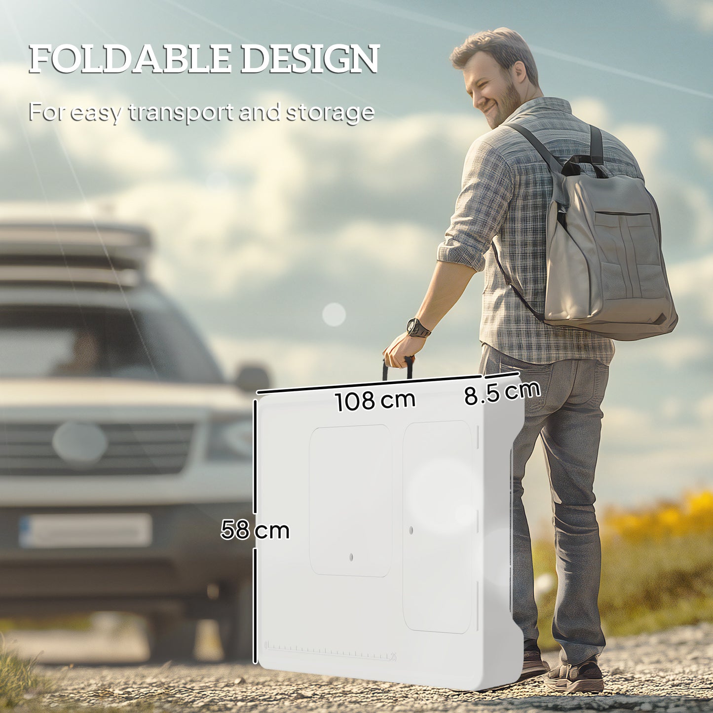 Folding Fish Cleaning Table with Sinks, Portable Camping Sink Table with Faucet, Drainage Hose