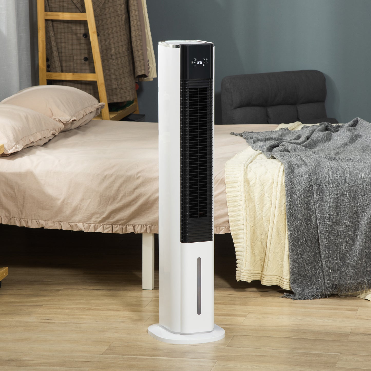Portable Air Cooler, 6L Tank Humidifier Evaporative Ice Cooling Fan Water Conditioner Unit with 3 Modes, 3 Speed, Remote
