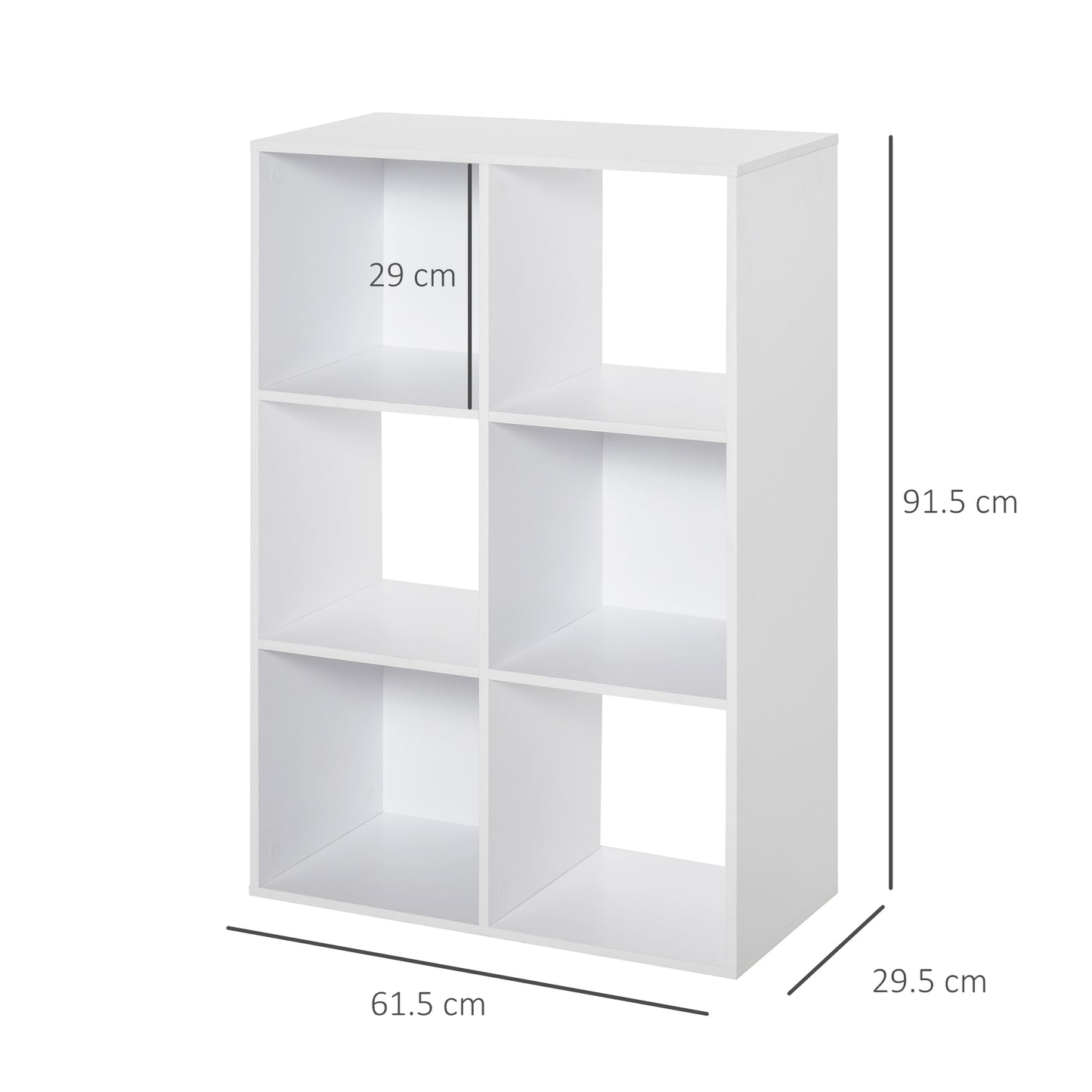 6-Cube Bookshelf - White