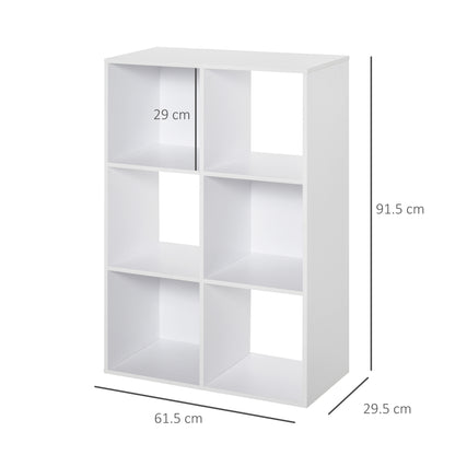 6-Cube Bookshelf - White