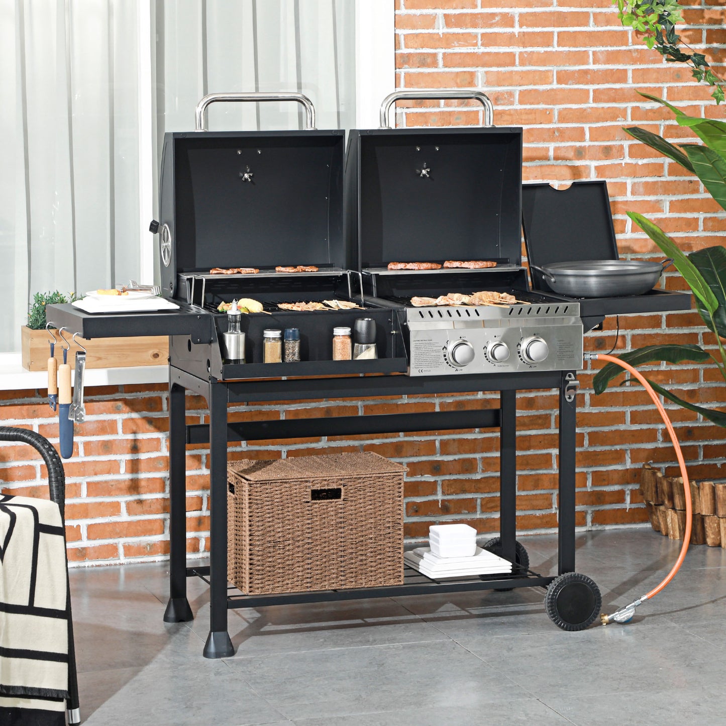 Dual Fuel BBQ Grill - Black
