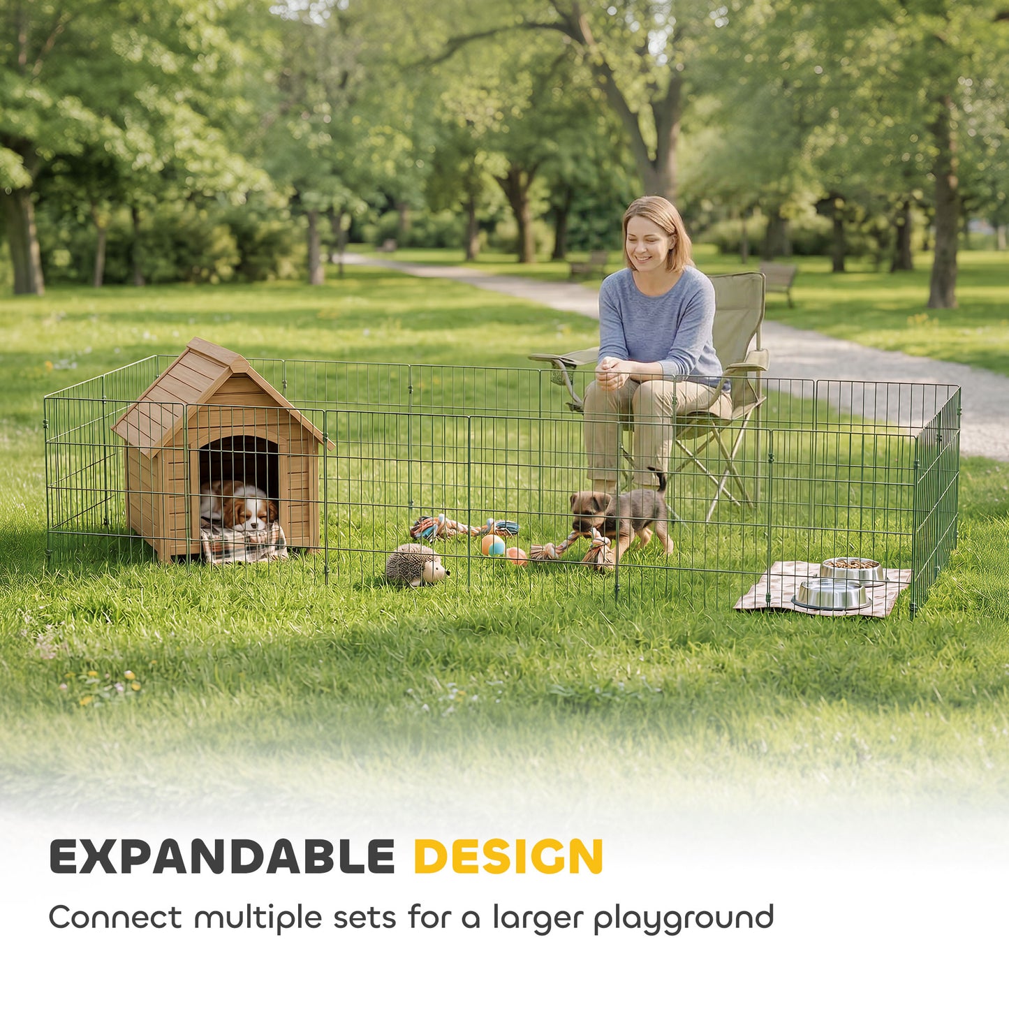 8 Panel Pet Playpen for Small Dogs Indoor Outdoor 60 cm Height