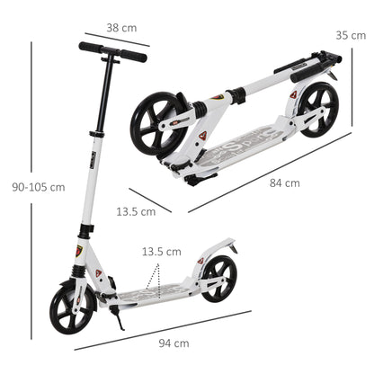 Folding Kick Scooter, Adjustable Ride On Scooter with 200mm Big Wheels and Double Shock Absorption