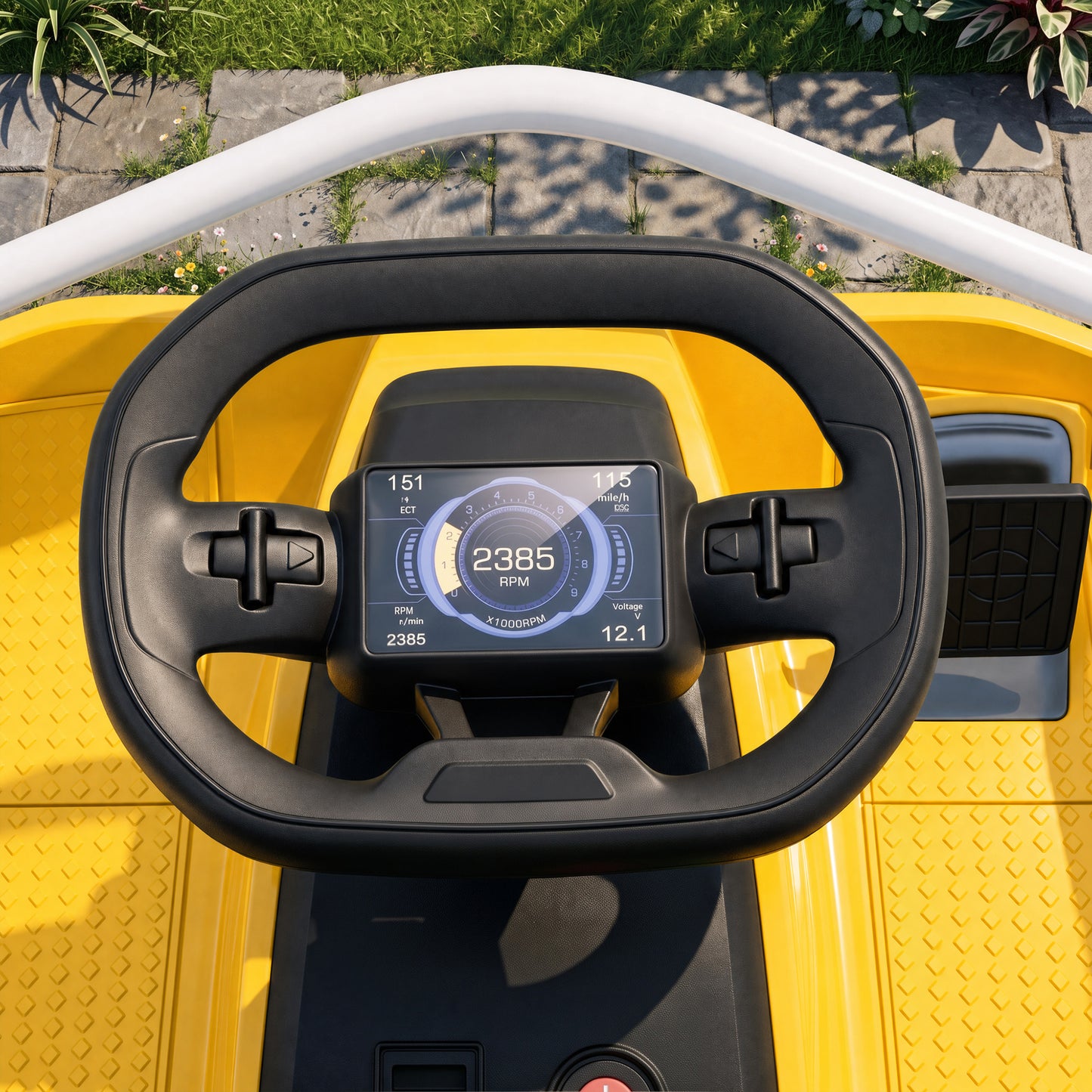 24V Electric Go Kart for Kids with Drift Mode, 300W Brushless Motor, Soft Start and Dual Speed for Ages 6-10, Yellow