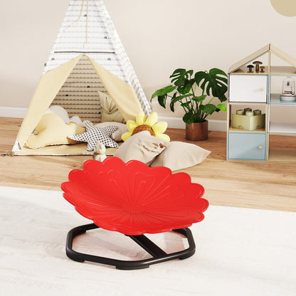 Flower-Shaped Sensory Spinning Chair with Non-Slip Base for Balance/Coordination, Red