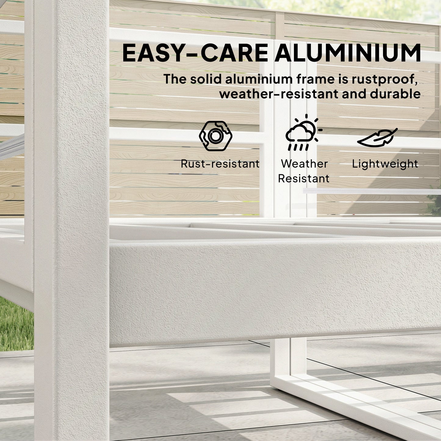5 Seater Aluminium Garden Furniture Set, Garden Sofa Set with Thick Cushions for Patio and Balcony, Outdoor, Light Grey