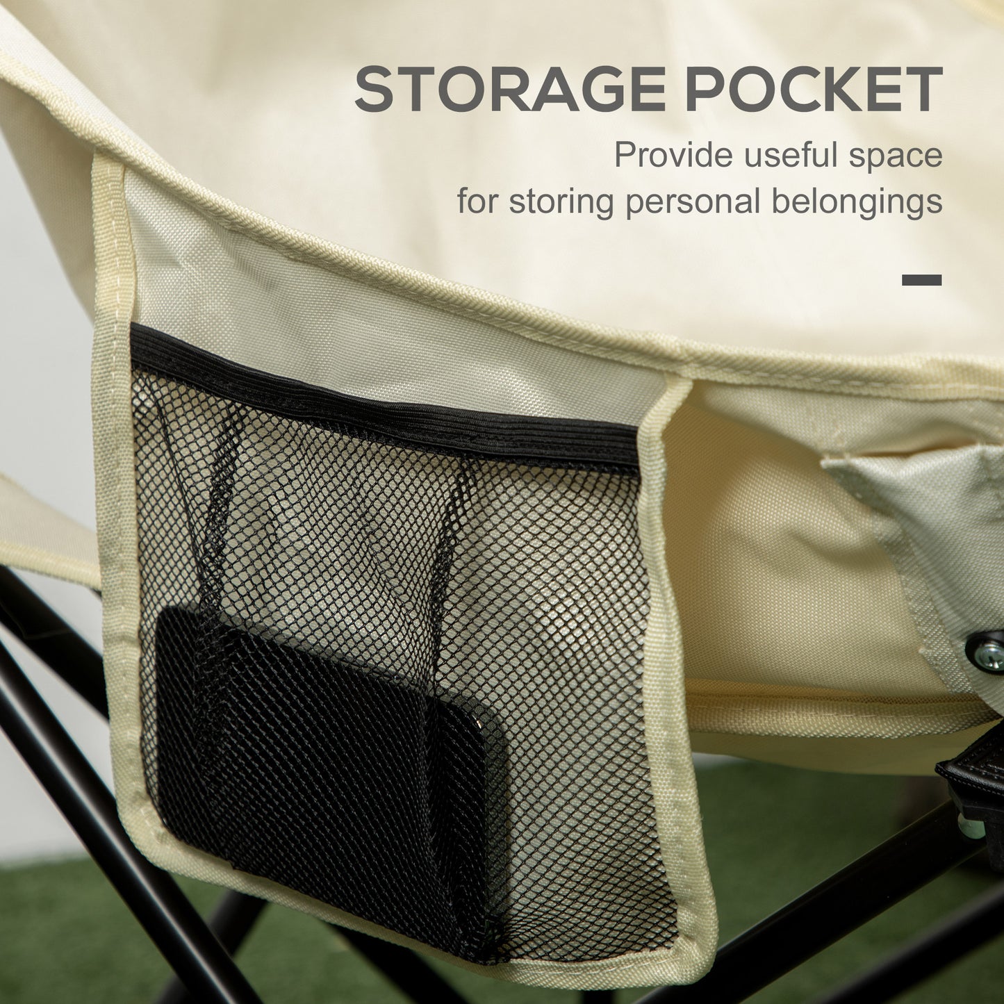 Camping Chair, Lightweight Folding Chair with Carrying Bag and Storage Pocket, for Festivals, Fishing, Beach and Hiking