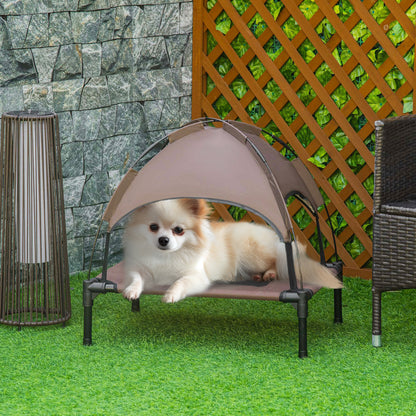 Outdoor Dog Bed with Removable Canopy, Portable Raised Dog Bed for Camping, Garden & Beach