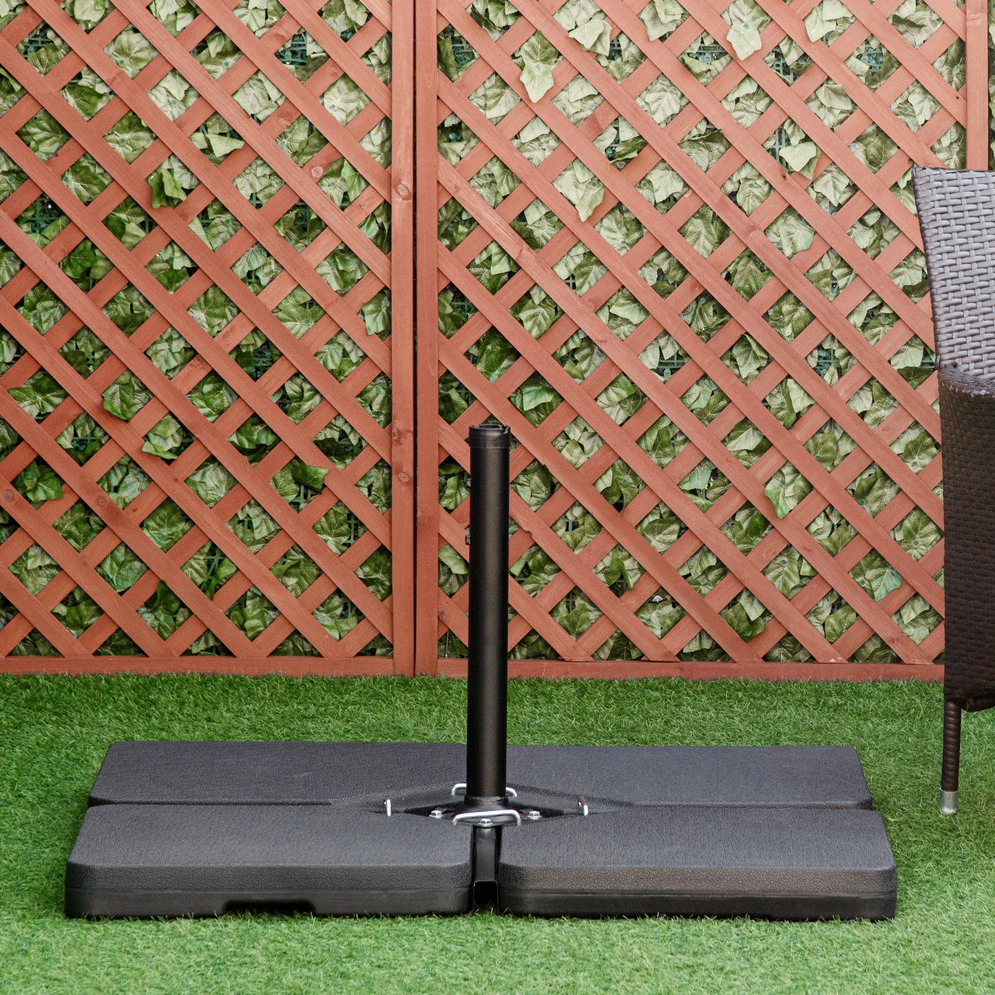 Four-Piece Plastic Cantilever Parasol Base - Black