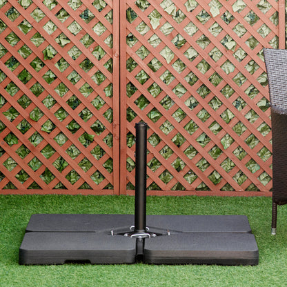 Four-Piece Plastic Cantilever Parasol Base - Black