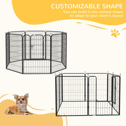 8 Panels Heavy Duty Puppy Playpen, for Large, Medium Dogs, Indoor and Outdoor Use - Black