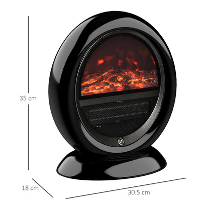 Freestanding Electric Fireplace Indoor Space Table Top Heater with Realistic Flame Effect, Rotatable Head