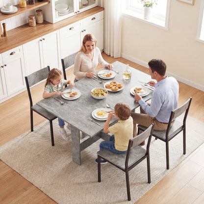 Folding Dining Table, Space-Saving Drop Leaf Kitchen Table for 4-6 People Grey