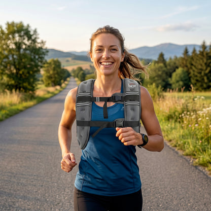 8KG Weighted Vest, Running Weight Vest with Adjustable Strap, Convenient Pocket and Reflective Strips for Men and Women