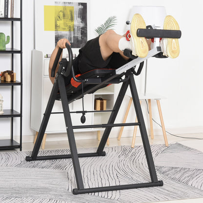 Gravity Inversion Table with Safety Belt Adjustable Hand Stand for Muscle Pain Relief, Red