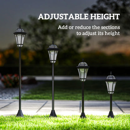 2 PCS 1.3M Garden Solar Lamp Post Lights Solar Powered LED Lantern Patio Pathway Walkway Outdoor Water-Resist Auto Switch 6 H