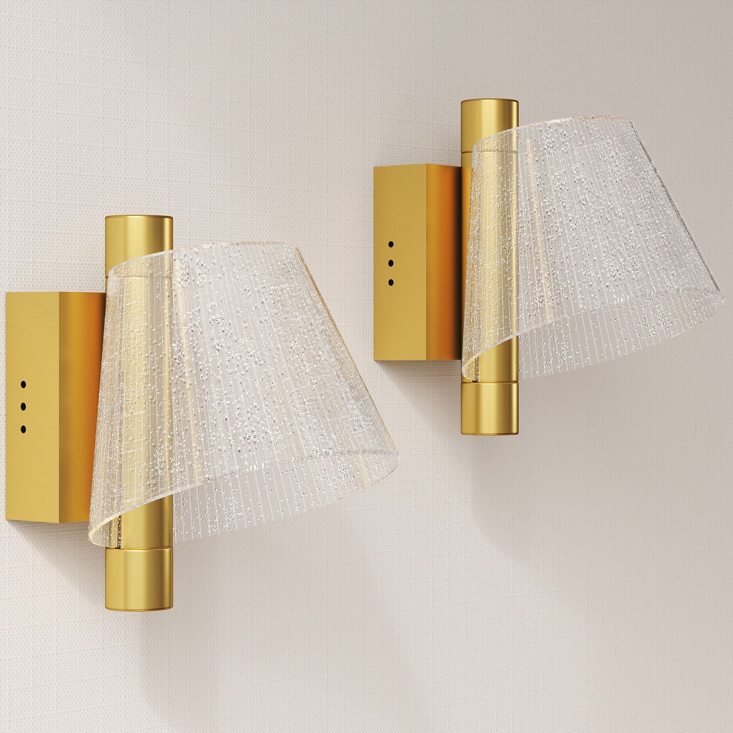 Led Wall Lamp 2 Pack, 5W Modern Indoor Starry Wall Light, Colour Temperature Adjustable 3000K/4000K/6500K, for Bedroom