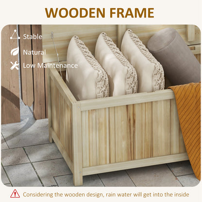 172 Litre Outdoor Storage Box, Wooden terrace Box Garden Storage Container, Natural