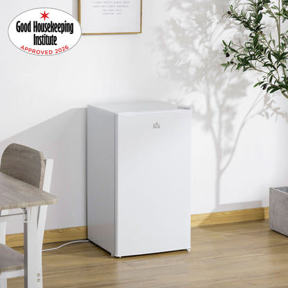 91L Small Fridge with Chiller Box Under Counter Fridge with Reversible Door, Good Housekeeping Institute Approved, White