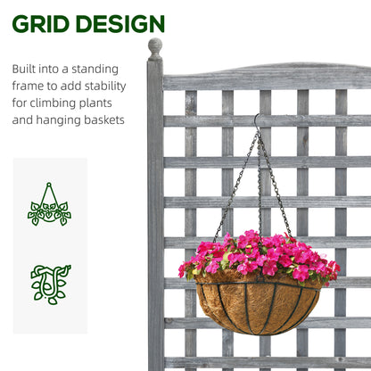 Garden Planters with Trellis for Climbing Vines, Wood Raised Beds for Garden, Flower Pot, Indoor Outdoor, Grey