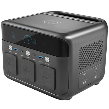 Portable Power Station with LiFePO4 Battery, 1.5H Fast Charge, Camping Power Pack with 600W AC/USB-A & USB-C Output