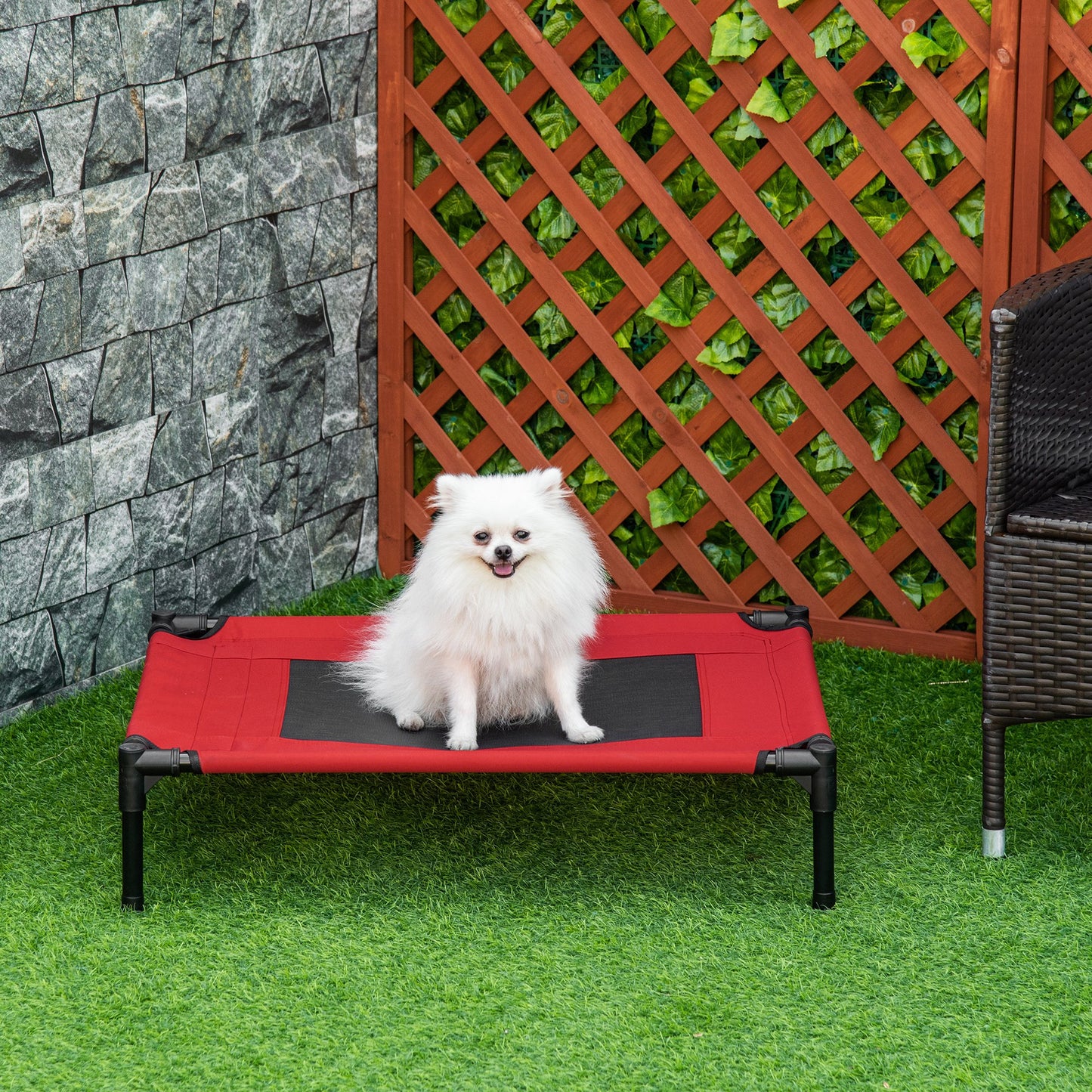 Raised Dog Bed, Lightweight Cat Elevated Lifted Portable w/ Breathable Mesh