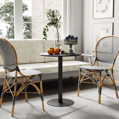 Dining Table, Round Kitchen Table with Steel Base for Living Room, Dining Room, 60 x 60 x 72cm, Black