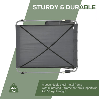 Double Sun Lounger with Adjustable Detachable Canopy, Portable Garden Daybed for 2 with Wheels, Outdoor Sunbed Hammock