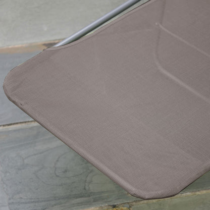 Outdoor Foldable Sun Lounger, Adjustable Backrest Garden Recliner Sun Lounger Chair with Headrest Pillow, Coffee