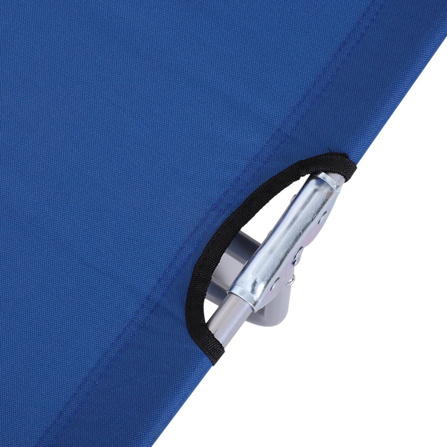 Single Sun Lounger, with Awning and Reclining Back - Blue