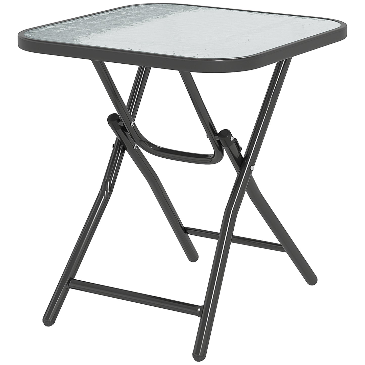 Foldable Garden Table Square Folding Table for Patio Garden 45 x 45 x 50Hcm Black