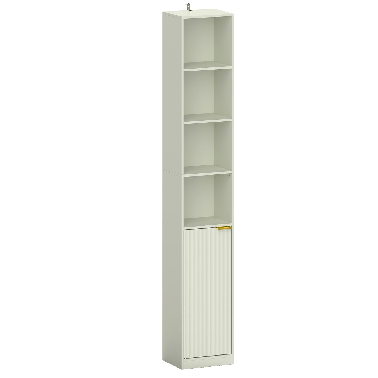 Bookcase Adjustable Shelf Bookshelf Anti-Tip Hardware 6-Tier Storage Cabinet Light Green