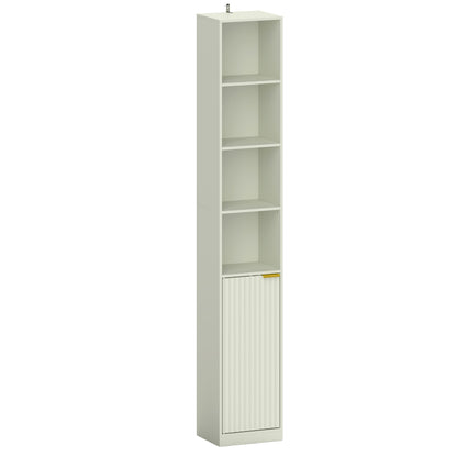 Bookcase Adjustable Shelf Bookshelf Anti-Tip Hardware 6-Tier Storage Cabinet Light Green