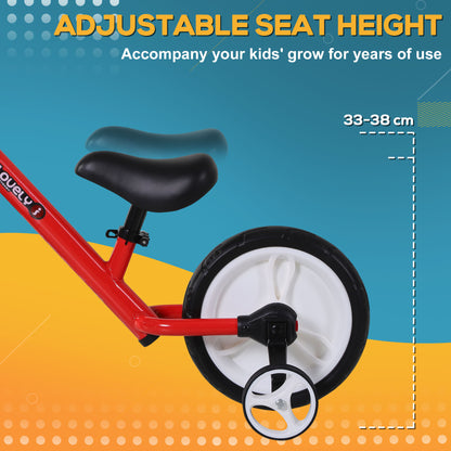 11 Inch Kids Balance Bike Training Pedal Bicycle W/ Removable Stabilizers EVA Tyres Adjustable Seat Height 2 to 5 Years Gift