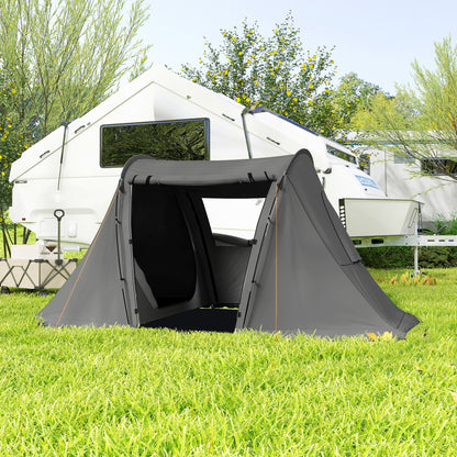 3 Man Camping Tent with Living Area and 2 Bedrooms, 3000mm Waterproof Family Tent with Sewn-in Groundsheet and bag