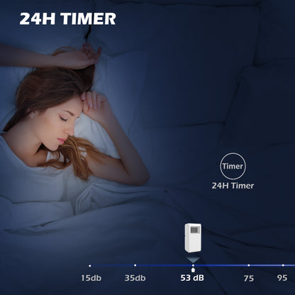 7,000 BTU Mobile Air Conditioner for Room up to 26m², with Dehumidifier, 24H Timer, Wheels, Window Mount Kit